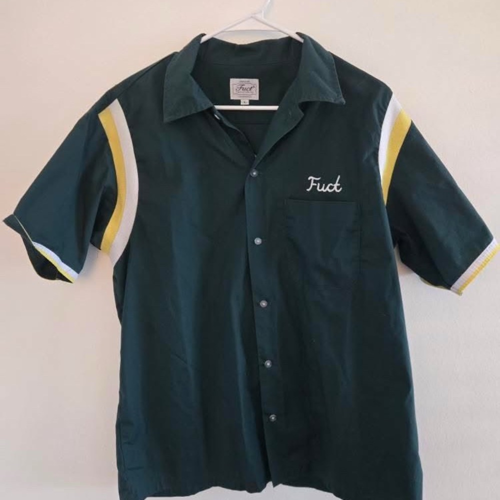 Men's Green Shirt with Yellow Accents